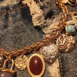 Gold Tone Charm Necklace